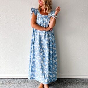 Blue Floral Maxi Dress